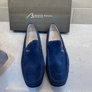 Bacco Bucci Men’s Suede Loafers – Blue Size: US 12